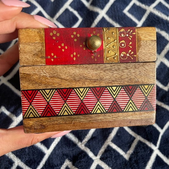 Handmade in India wooden boxes NEW Dark blue - Picture 3 of 6